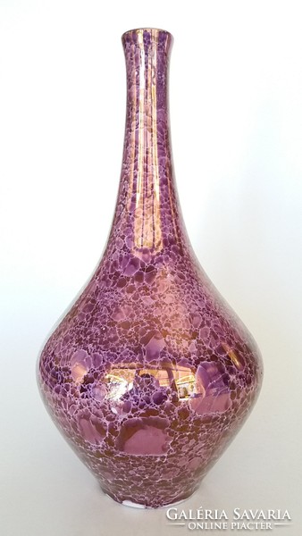 Old raven house porcelain vase purple retro design 25.5 Cm