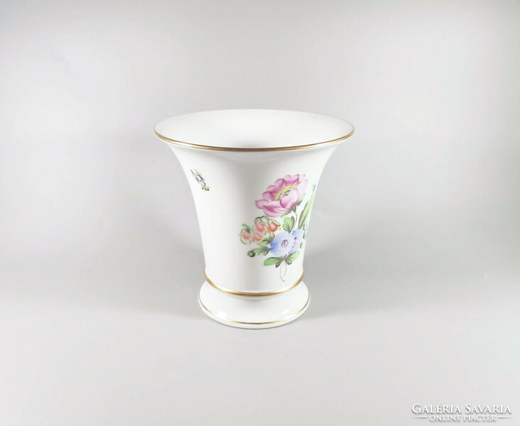 Herend, vase with floral pattern, hand-painted porcelain, flawless (j325)