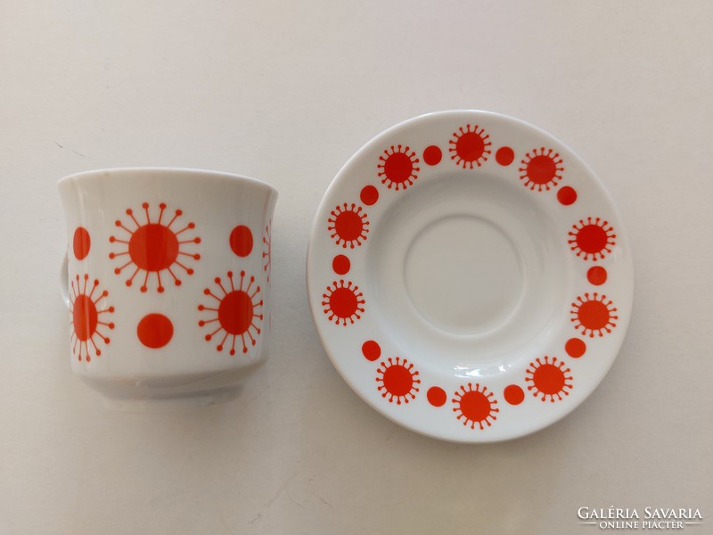 Retro Alföld porcelain centrum varia coffee cup with red pattern 1 pc