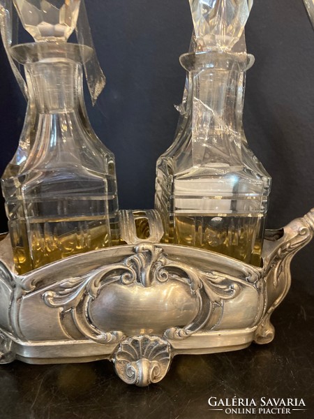 Oil and vinegar holder with silver frame (16)