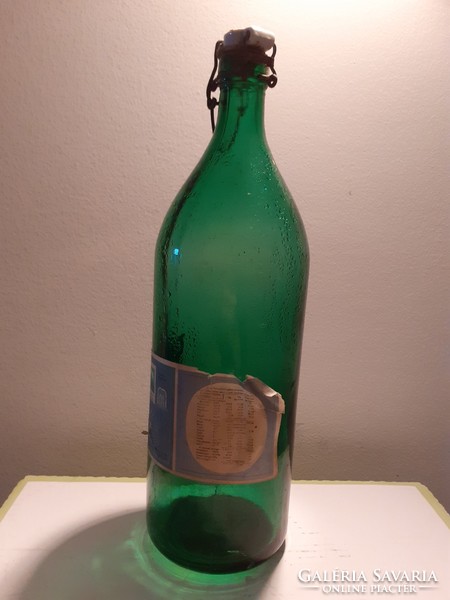 Retro Fonyód mineral water buckle bottle with old labeled water bottle