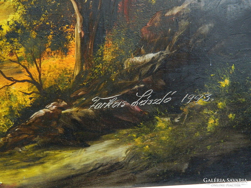Farkas László - Romantikus táj , gyönyörű olaj festmény
