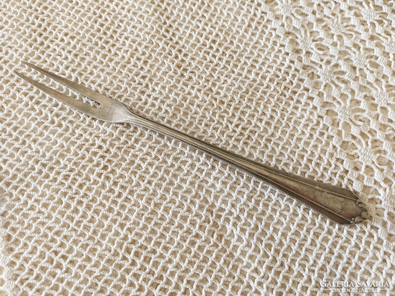Old alpaca cutlery serving fork monogrammed