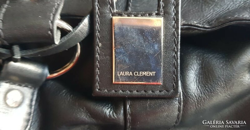 Laura clement black large size genuine leather reticle