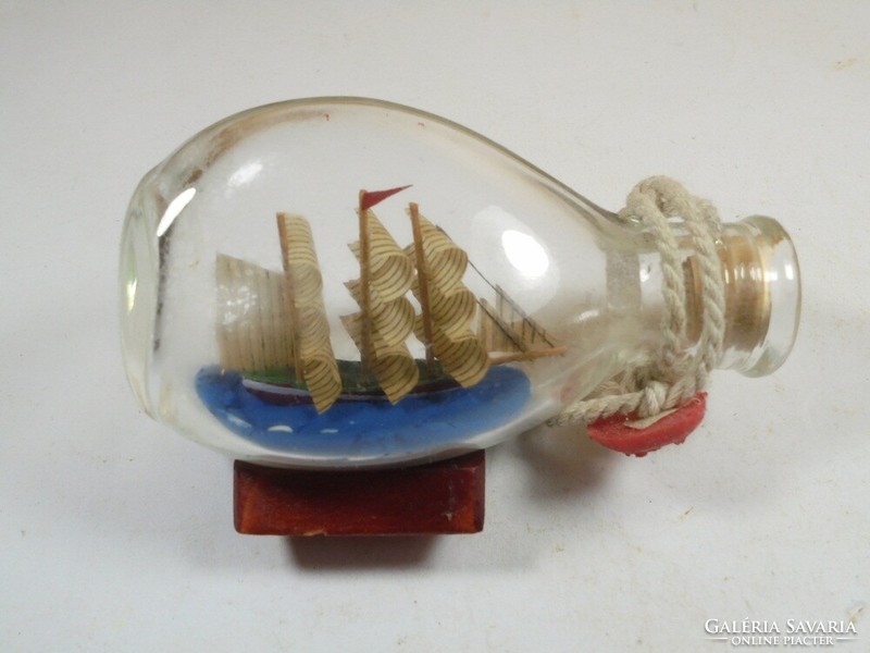 Old retro patience bottle patience bottle with ship inside sealed with seal