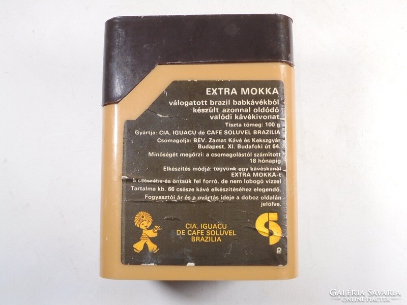 Régi retro kávé kávés műanyag doboz - Extra Mokka BÉV. Zamat kávé és Kekszgyár - kb. 1970-es évek