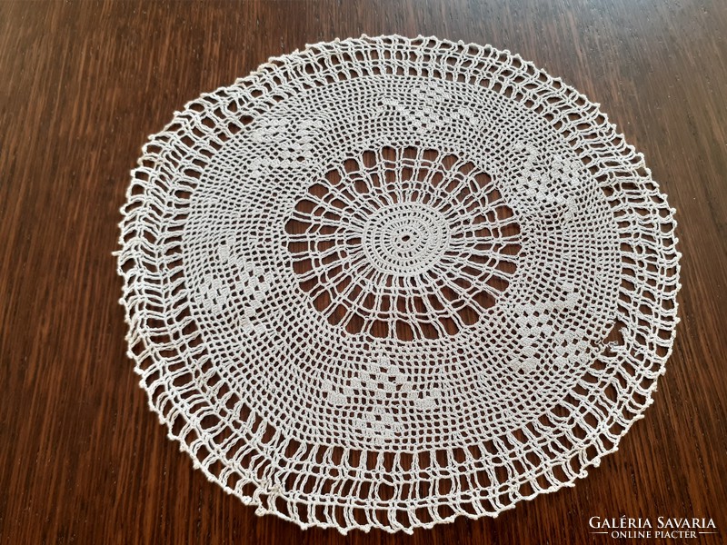 Old crochet small tablecloth for vintage needlework