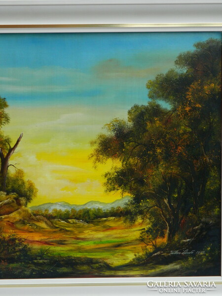 Farkas László - Romantikus táj , gyönyörű olaj festmény
