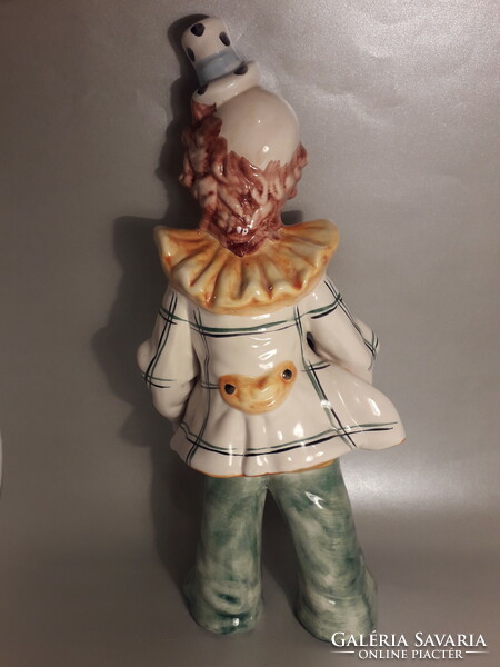 Large porcelain circus clown, probably capodimonte statue, unmarked 40 cm half price