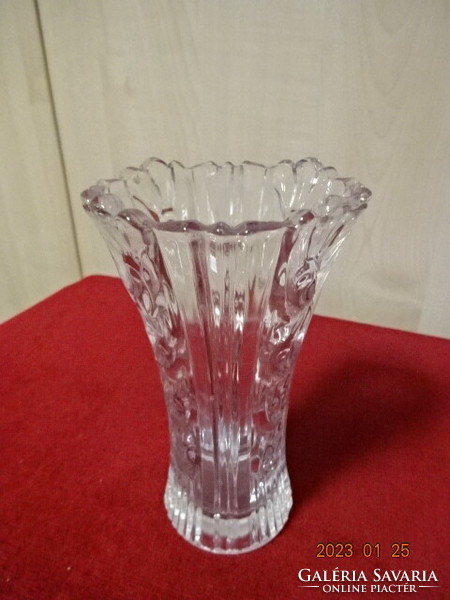 White glass vase, height 15 cm, top diameter 9 cm. He has! Jokai.