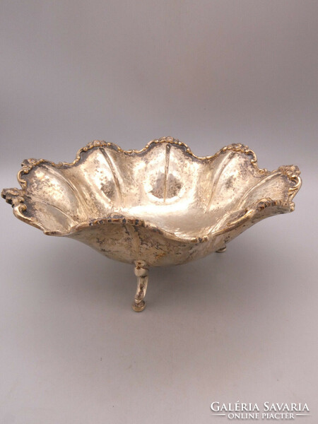 Antique floral silver bowl