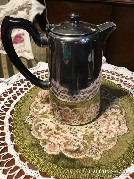 Beautiful, art deco, antique, 100-year-old, silver-plated, tea or coffee pot, classic style