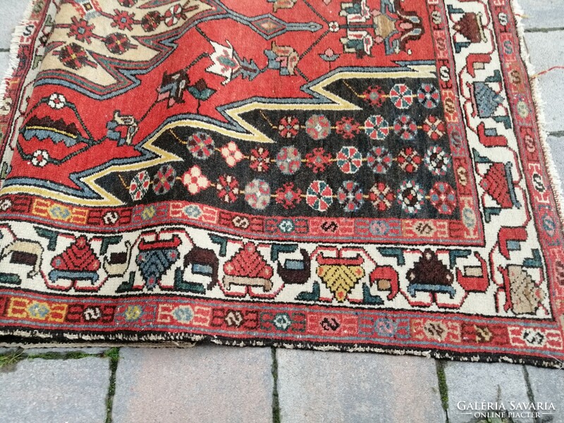 Iranian Kurdish mazlaghan nomadic hand-knotted rug. Negotiable!