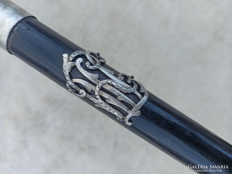 Baroque walking stick with a silver head