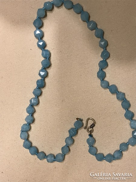 Aquamarine necklace with silver clasp