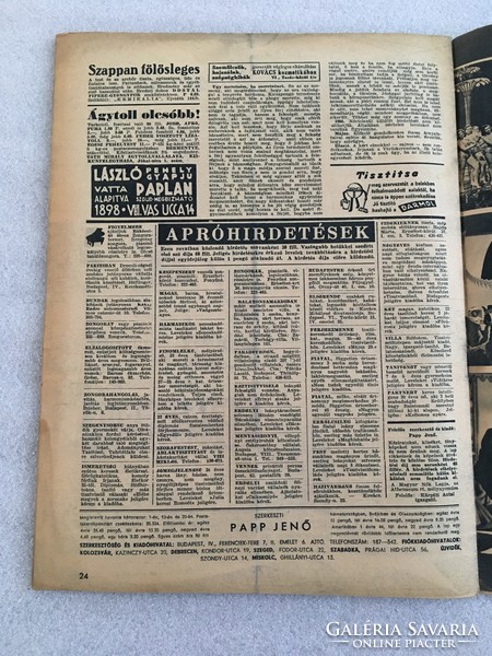 Hungarian women's magazine, June 1, 1943, V. Volume 16. Issue