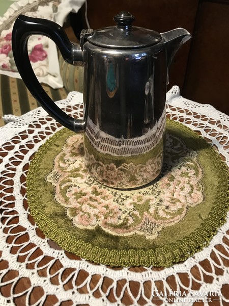 Csodaszép, art deco, antik, 100 éves, ezüstözött, teás vagy kávés kanna, klasszikus fazonnal