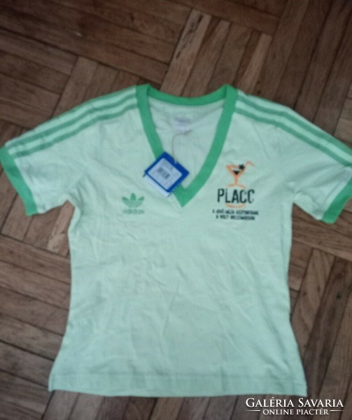New women's adidas soccer advertising t-shirt with Placc label