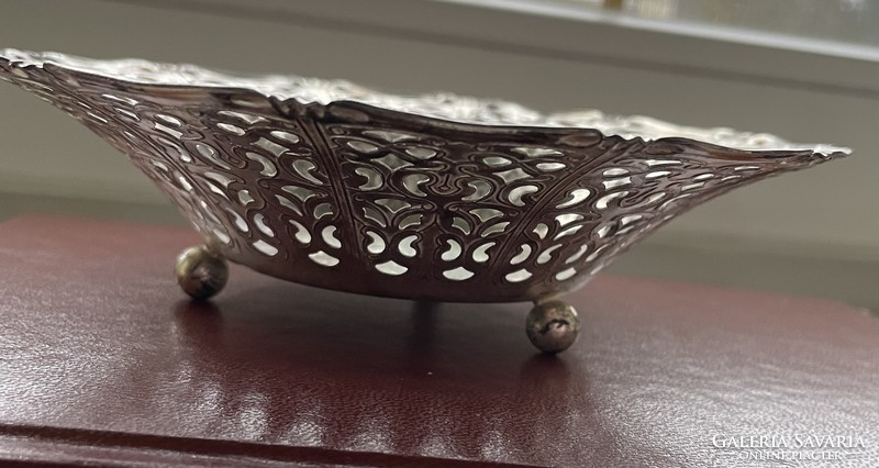 Silver-plated openwork tray