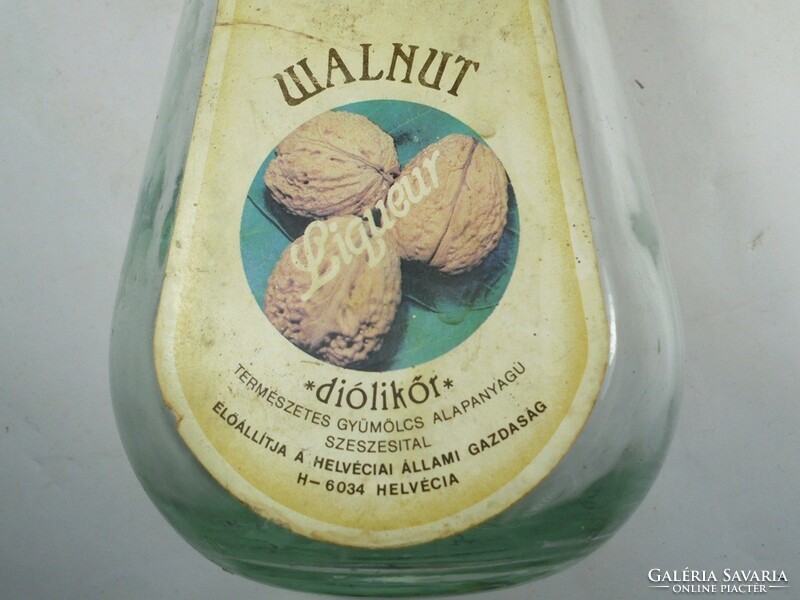 Retro Walnut diőlikőr ital üveg palack - Helvéciai Á.G. 1980-as évek