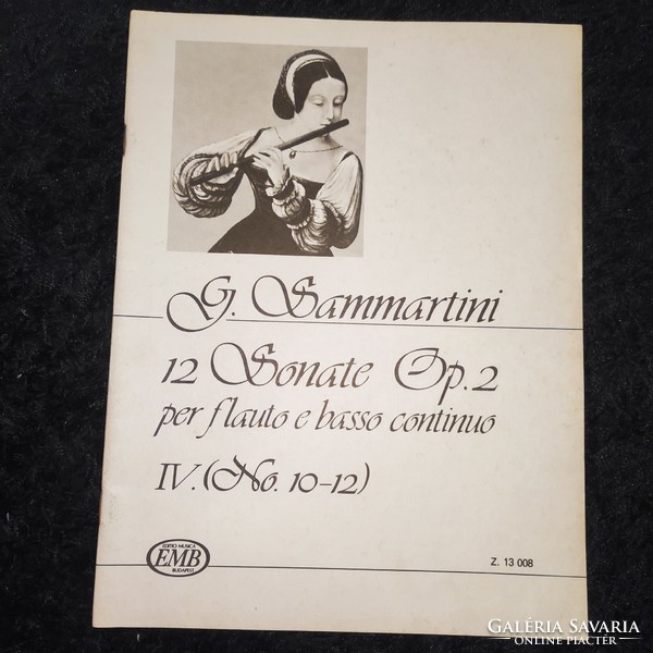 Sammartini, 12 sonatas op.2.Iv.(No.10-12.) for flute and basso continuo (sheet music)