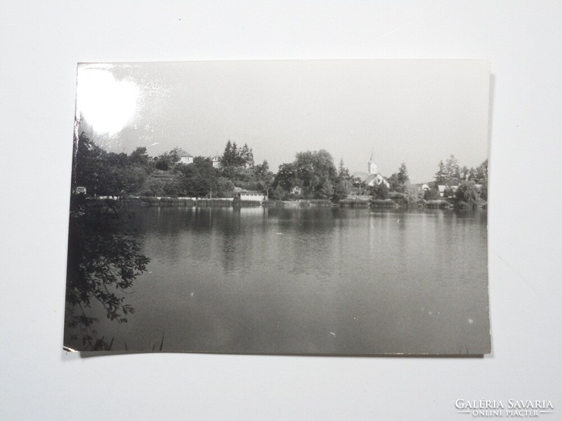 Old photo photo - water lake river danube church village