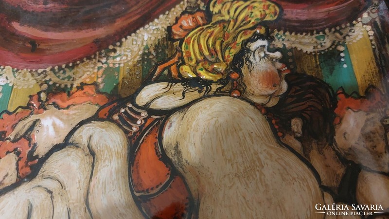 (K) 18+ Pajzán erotikus festmény 32x23 cm kerettel