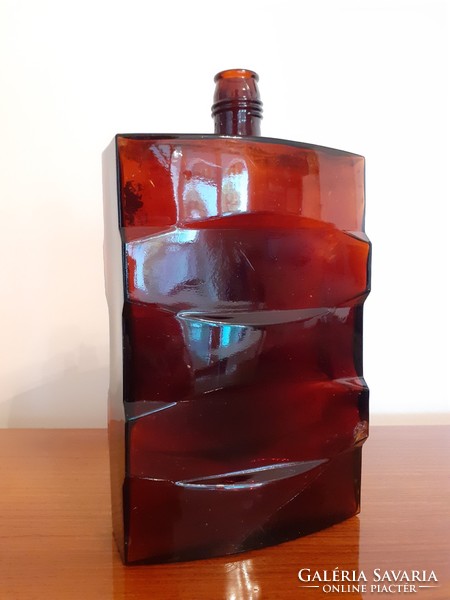 Art deco nagy 23 cm es Baeder Illatszergyár R.T. üveg régi illatszeres palack