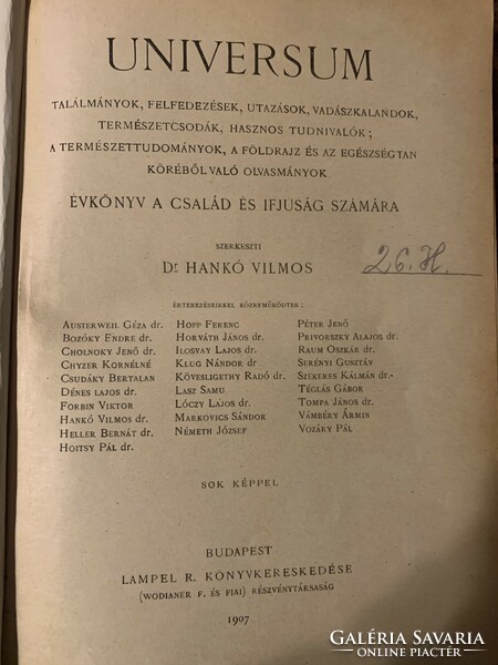 Dr. Vilmos Hankó:universum/ iii. / 1907!!!!