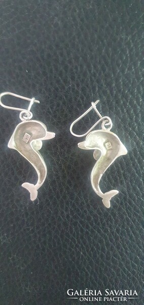 Silver dolphin shaped craftsman earrings