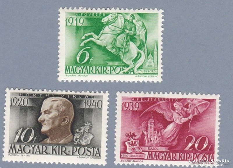 1940! Miklós Horthy's 20th anniversary as governor! Postman! Stamp!