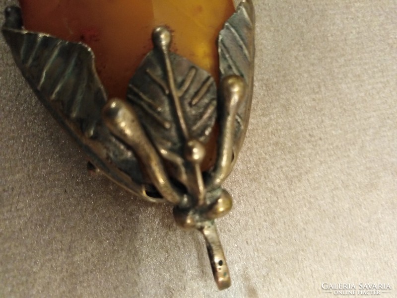 Amber pendant - encased in silver
