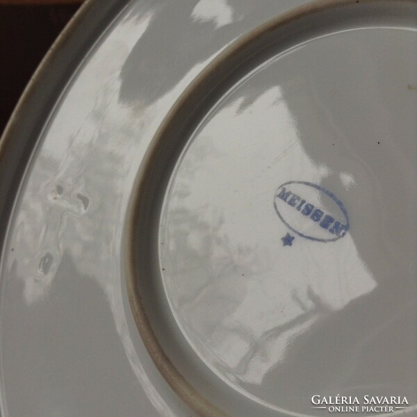 1928 Meissen XL nagy kézzel festett Főnix Keleti orientális porcelán tányér Német Design katalógus