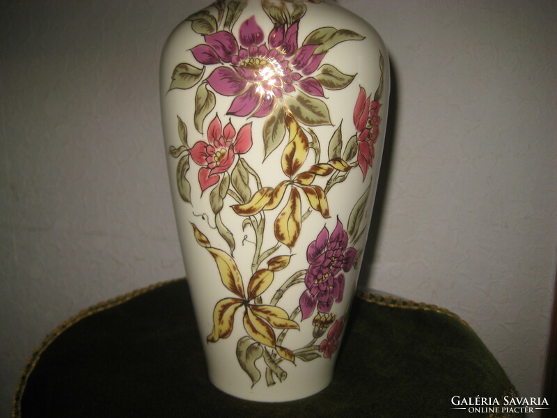 Zsolnay  orhideás  váza  , szép hibátlan  28 cm , feliratos