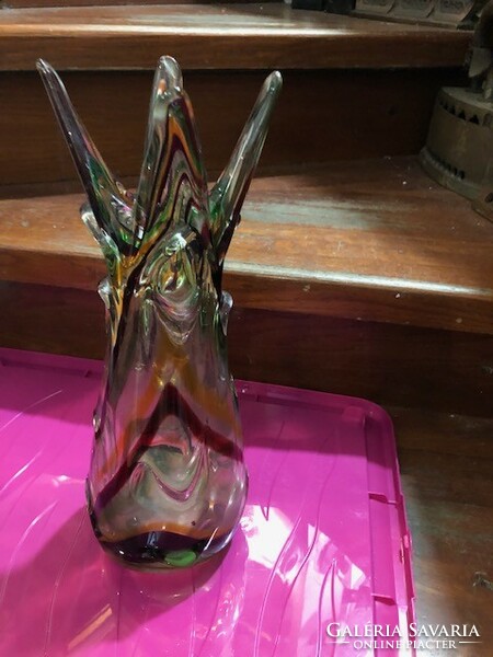 Muránói üveg váza, kancsó, 32 cm-es magasságú, hibátlan.