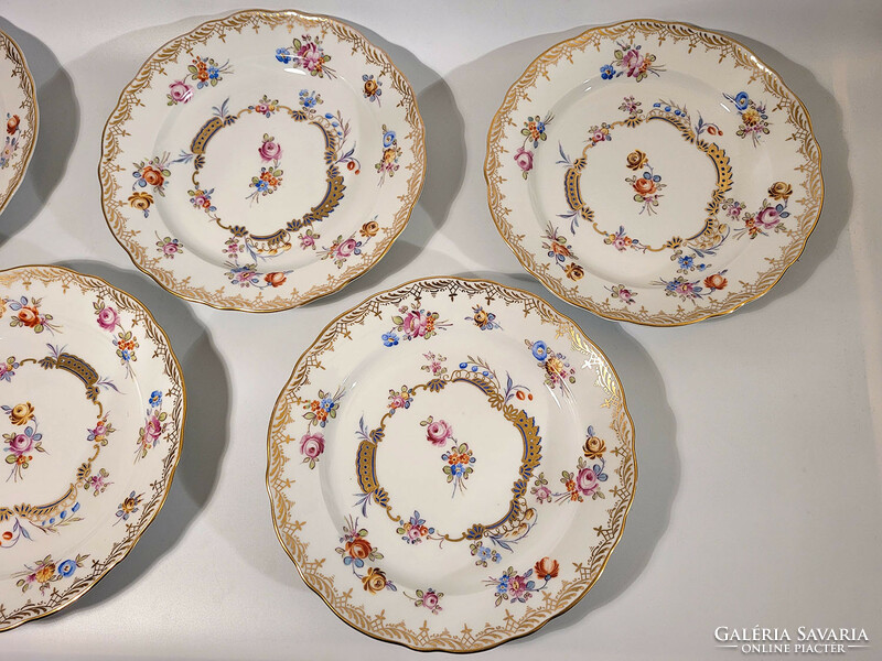 6pcs fischer Emil Meissen pattern plate d=25 turn of the century antique set tableware flat plate bowl
