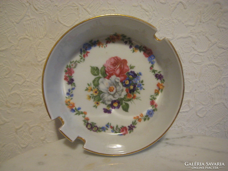 Zsolnay bowl, ashtray, with beautiful flower decor, 10 x 3.5 cm
