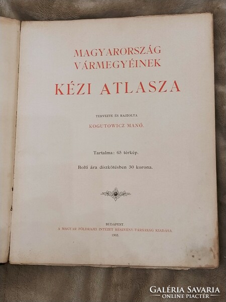 Kogutowicz Manó Magyarország Vármegyéinek kézi atlasza 1905