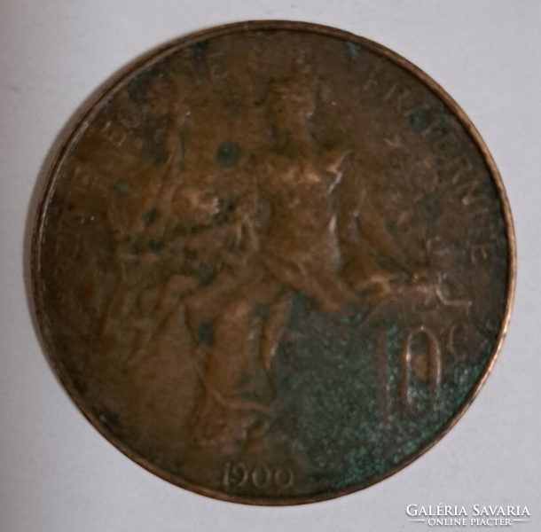 1900. Franciaország 10 Centimes pénz érme (248)