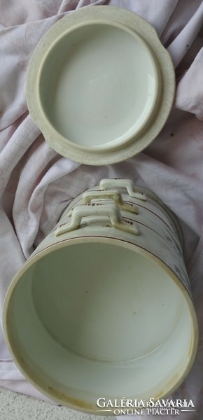 Antik nefelejts mintás porcelán emeletes ételhordó