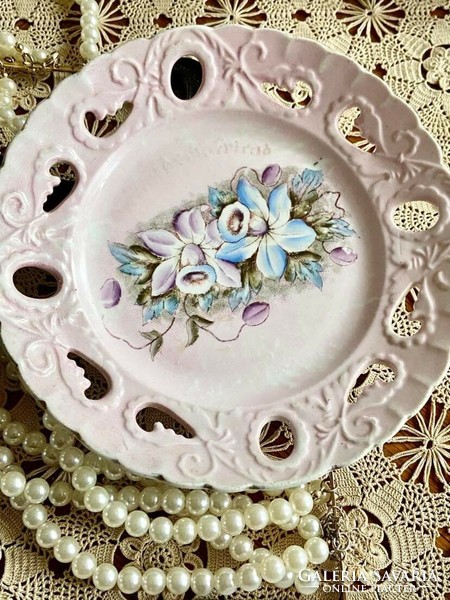 Antique plate with floral pattern
