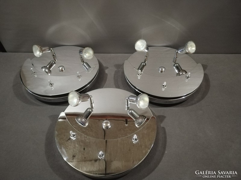 3 German design chrome chandeliers on deck, ceiling lamp