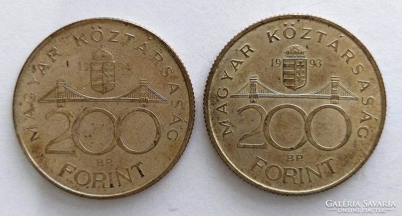 2 pcs. Silver 200 HUF coin (no: 23/258.)