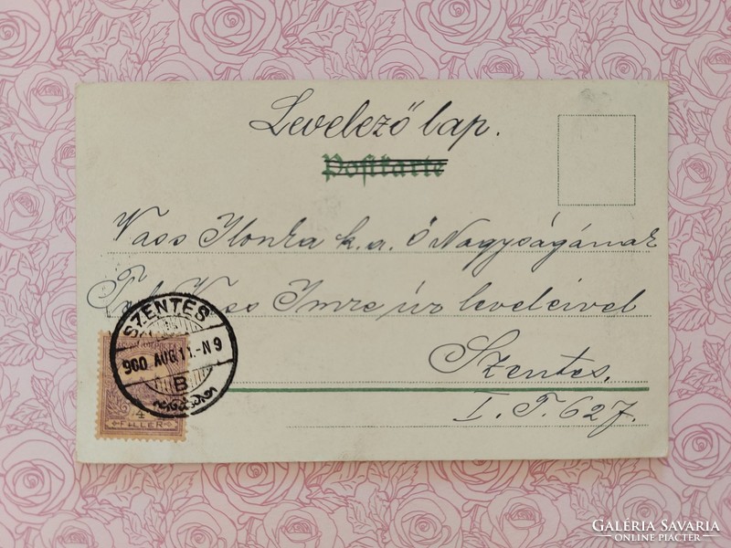 Régi képeslap 1900 levelezőlap tájkép vár