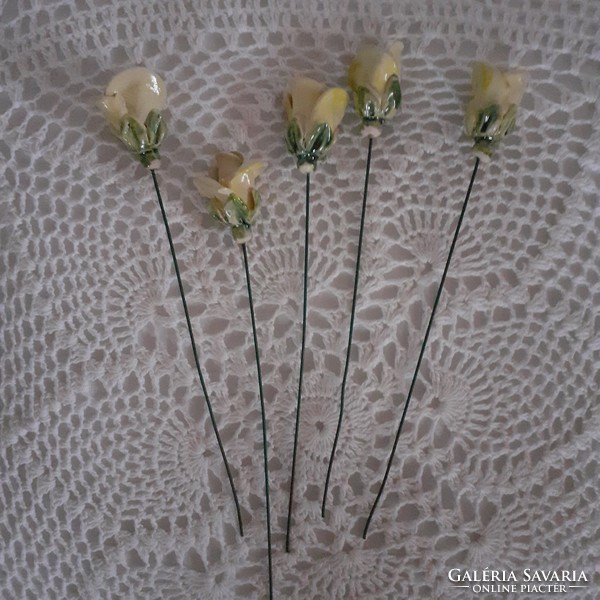Ceramic yellow rose 5 pcs