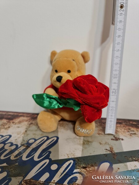 Teddy bear, disneyland - pooh with a rose 2002 plush figure
