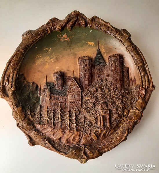 Antique ceramic wall plate, wall decoration