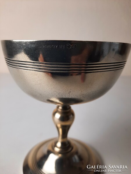 Art deco footed ice cream cup, marked alpaca