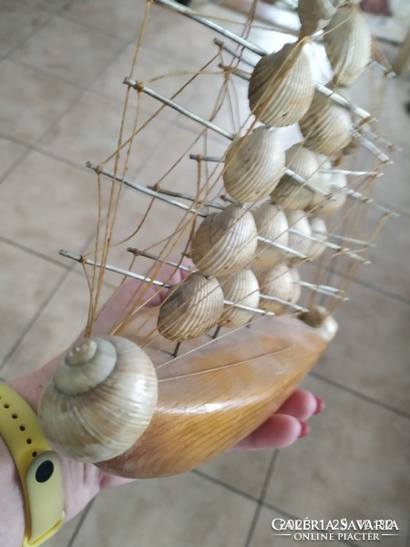 Retro sailing ship model, model, made of shells for sale!