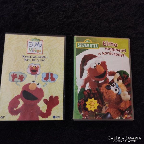 Szezám utca-Elmo 2db dvd egyben ár/csomag Elmo megmenti a karácsonyt+ Kettő van belőle:kéz, fül és